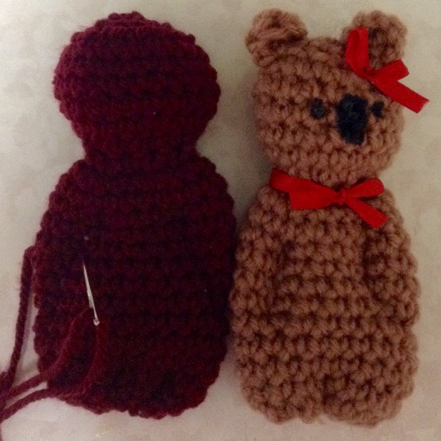 Crocheted teddy bear